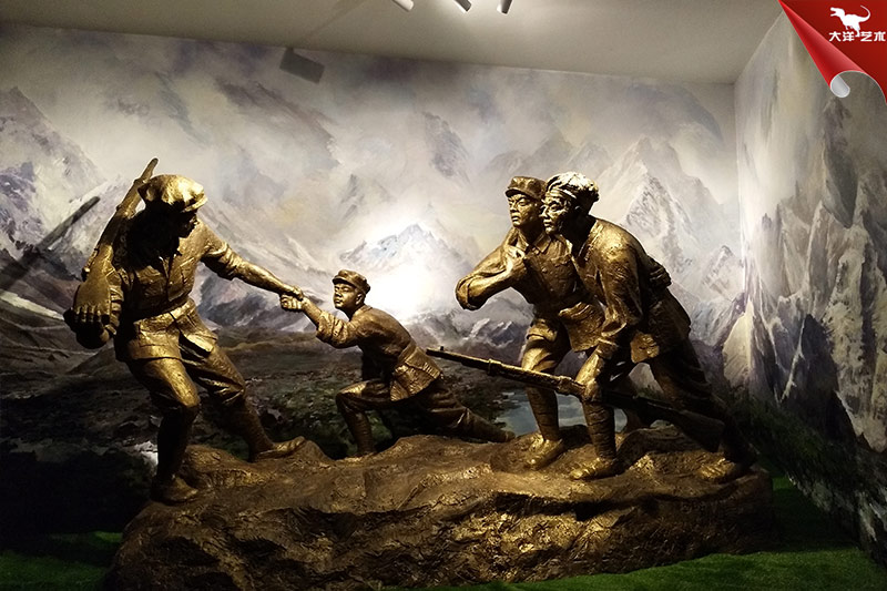 紅色革命主題雕塑，玻璃鋼雕塑