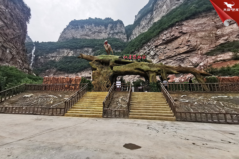 恐龍化石骨架，埋藏式恐龍化石骨架制作